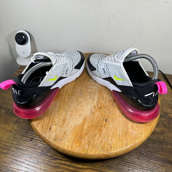 Nike Air Max 270 White Black Volt Laser Fuchsia 943345-102 Shoe Women's Size 7.5 - Picture 7 of 9